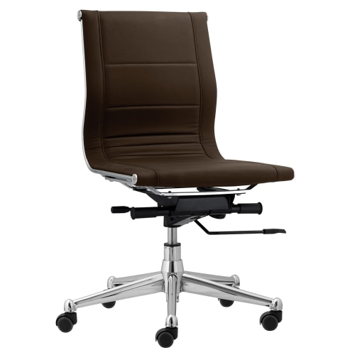 Florence Mid Back Task Chair, Brown Synthetic Leather